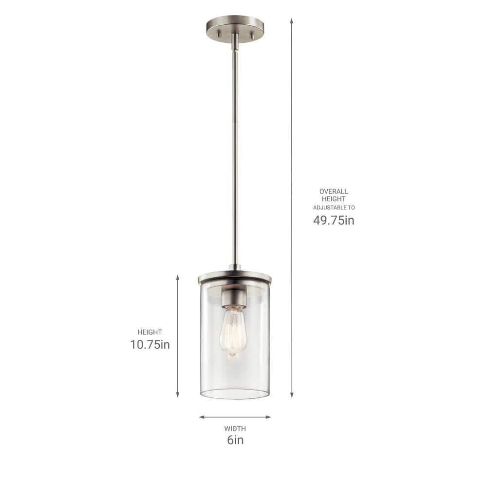 Crosby 10.75" 1 Light Mini Pendant with Clear Glass Chrome