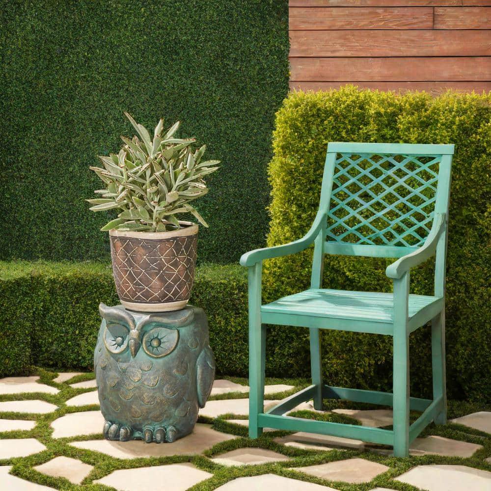 Christopher Knight Home Agnes Owl Garden Stool, Lightweight Concrete, Gold Patina Finish