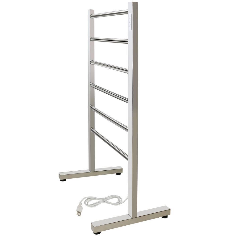 Ibiza Electrical Freestanding Towel Warmer, Polished, Plug-in, 6 Bars