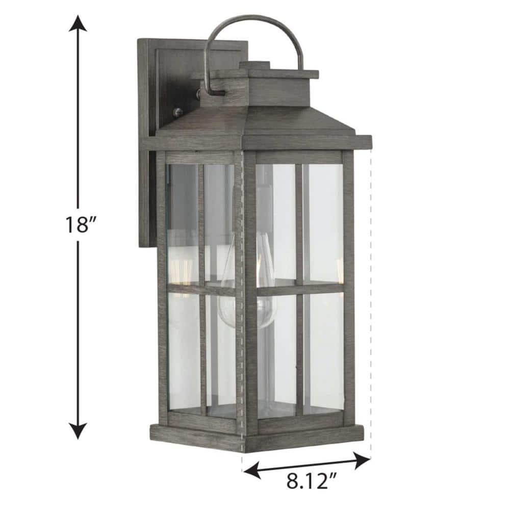 Progress Lighting Williamston 1-Light Antique Pewter Outdoor Wall Lantern with Clear Glass