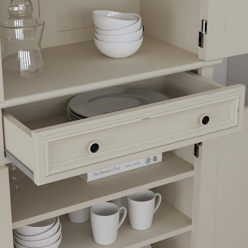 Home Styles Dover Kitchen Pantry White : Hardwood Construction, 4-Door Design, Adjustable Shelves, 1 Drawer