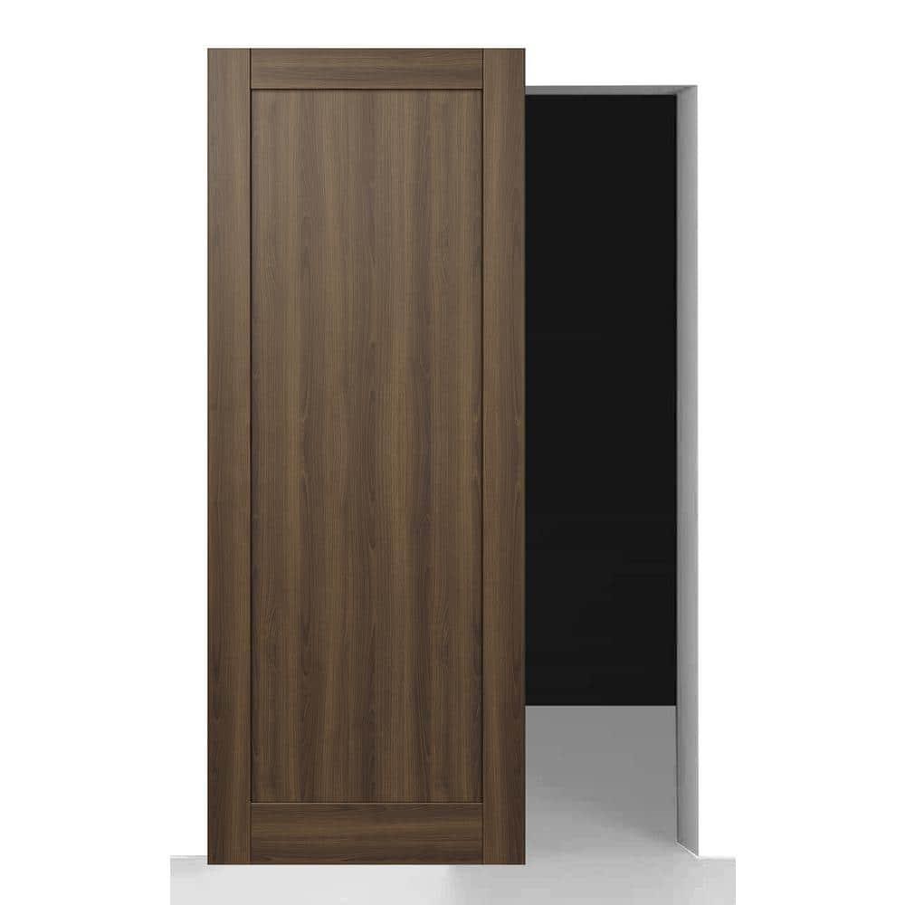 Belldinni Shaker 1 Panel Manufactured Wood Solid Core Sliding Hidden Barn Door Without Base Board with Installation Hardware Kit
