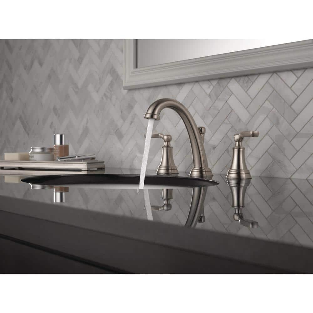 Woodhurst Widespread Bathroom Faucet 3 Hole, 2-handle Bathroom Sink Faucet with Drain Assembly