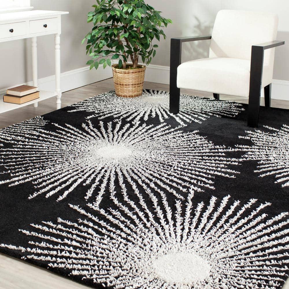 Soho SOH712 Hand Tufted Indoor Accent Rug - Black/White - 2'x3' - Safavieh.