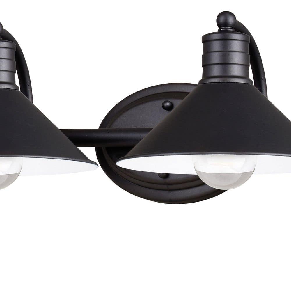 VAXCEL Akron Modern Farmhouse Bathroom Vanity Light Wall Sconce Fixture, Oil Rubbed Bronze and Matte White, 4 Light, 38 inch