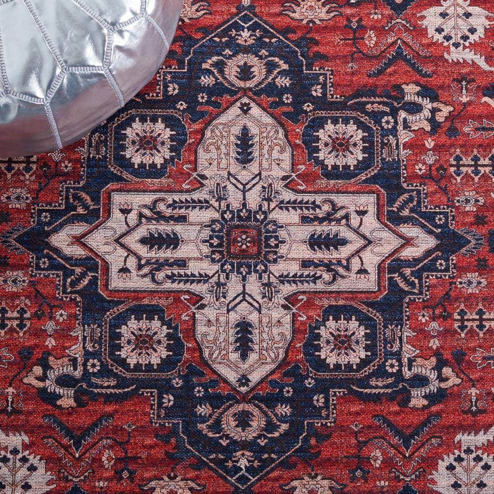 Mistana™ Chenier Oriental Red/Navy Area Rug