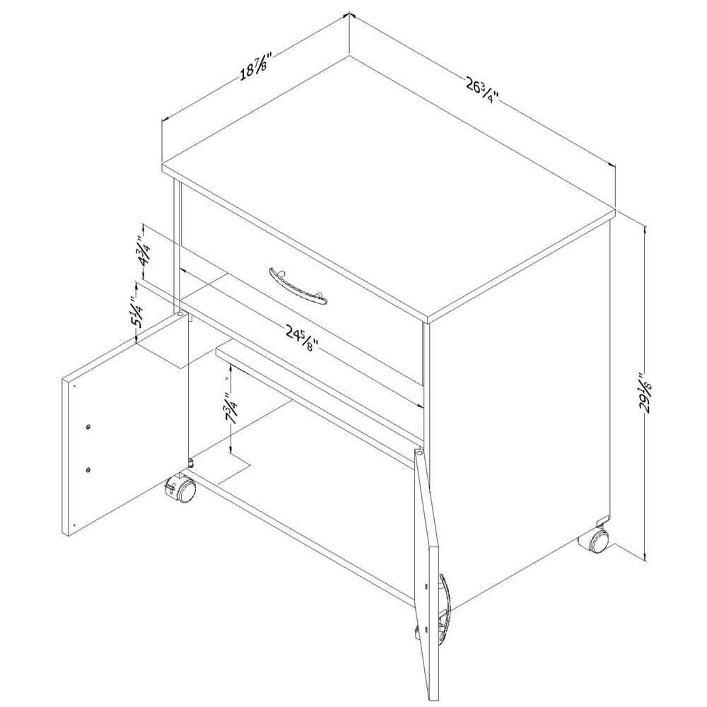 Axess 29.13'' H x 23'' W 1 Printer Stand with Wheels