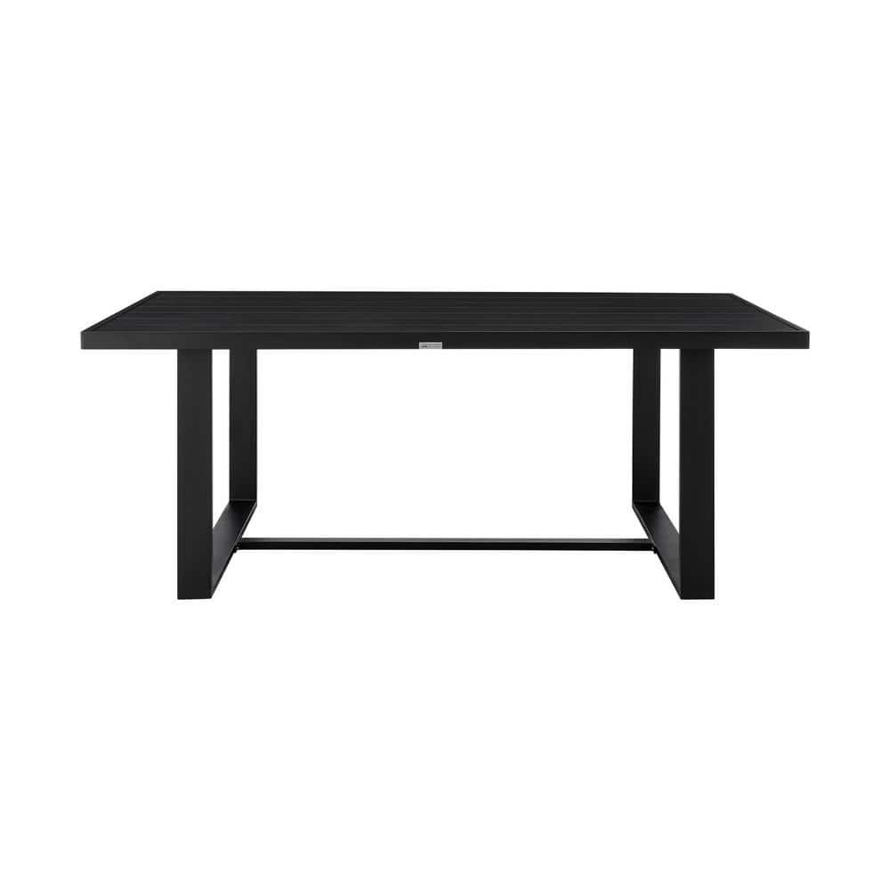 Felicia Outdoor Patio 7-Piece Dining Table Set in Aluminum with Grey Rope and Cushions