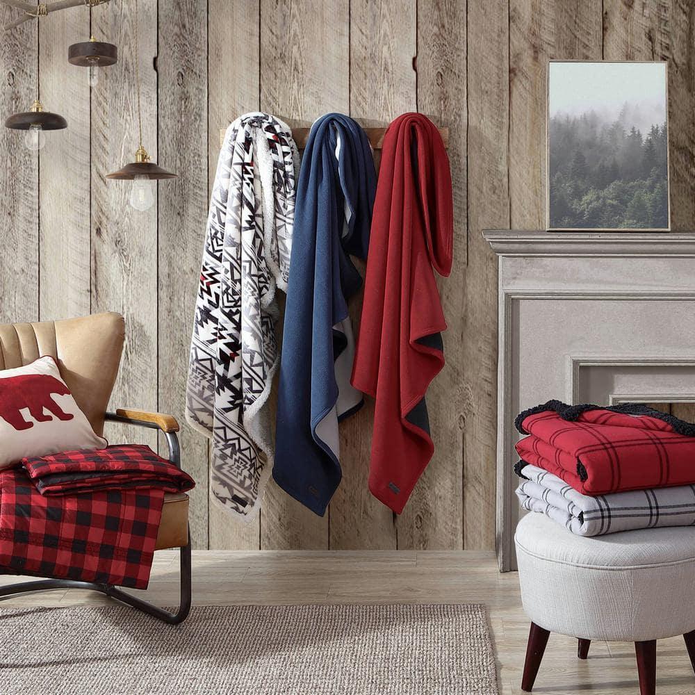 Eddie Bauer Eddie Bauer Printed Plush Fleece/Sherpa Throw Blankets