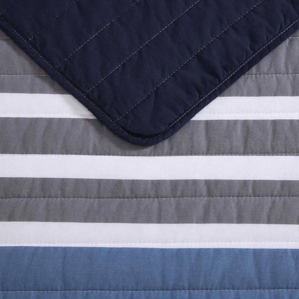 Nautica Nautica Bradford Cotton Reversible Navy Quilt Set