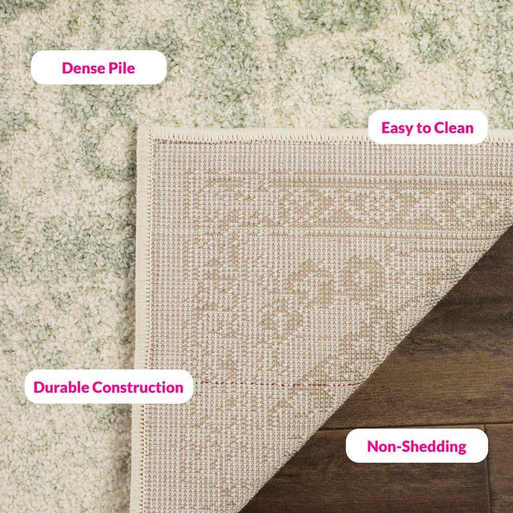 Adirondack ADR109 Machine Made Indoor Area Rug - Ivory/Sage - 6'x9' - Safavieh