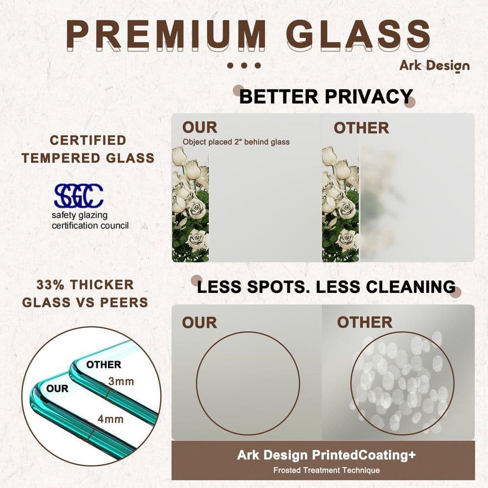 DOOOLI Glass Bifold Door - 3 Lite Transparent Glass Design With Bifold Door Lock & T Shape Handle