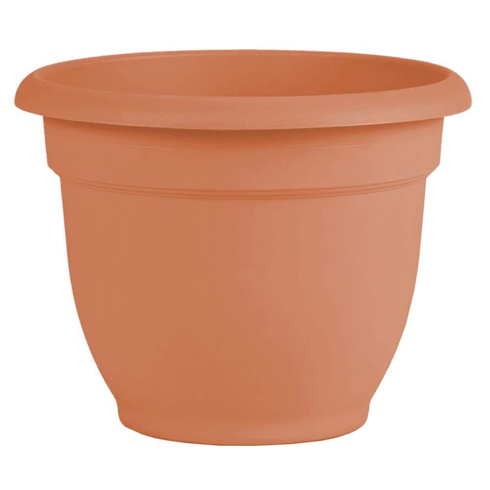 Ariana Planter, Plastic, Self-Watering, Bell Shape, Terra Cotta, 12-In.