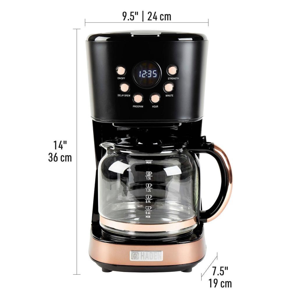 HADEN Black and Copper Programmable Drip Coffee Maker