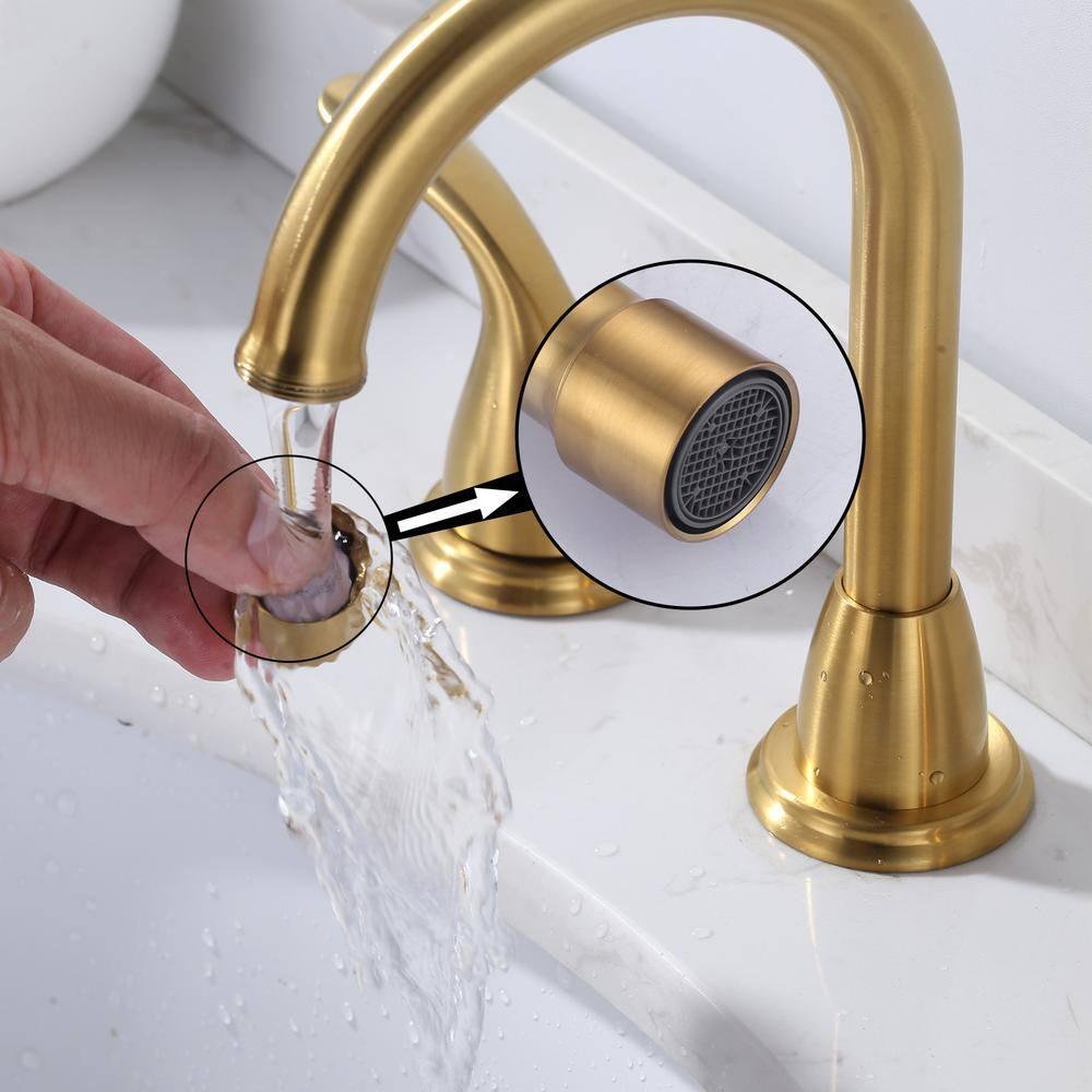 8 Inch Widespread Double Handle Bathroom Faucet With Pop-Up Drain Kit