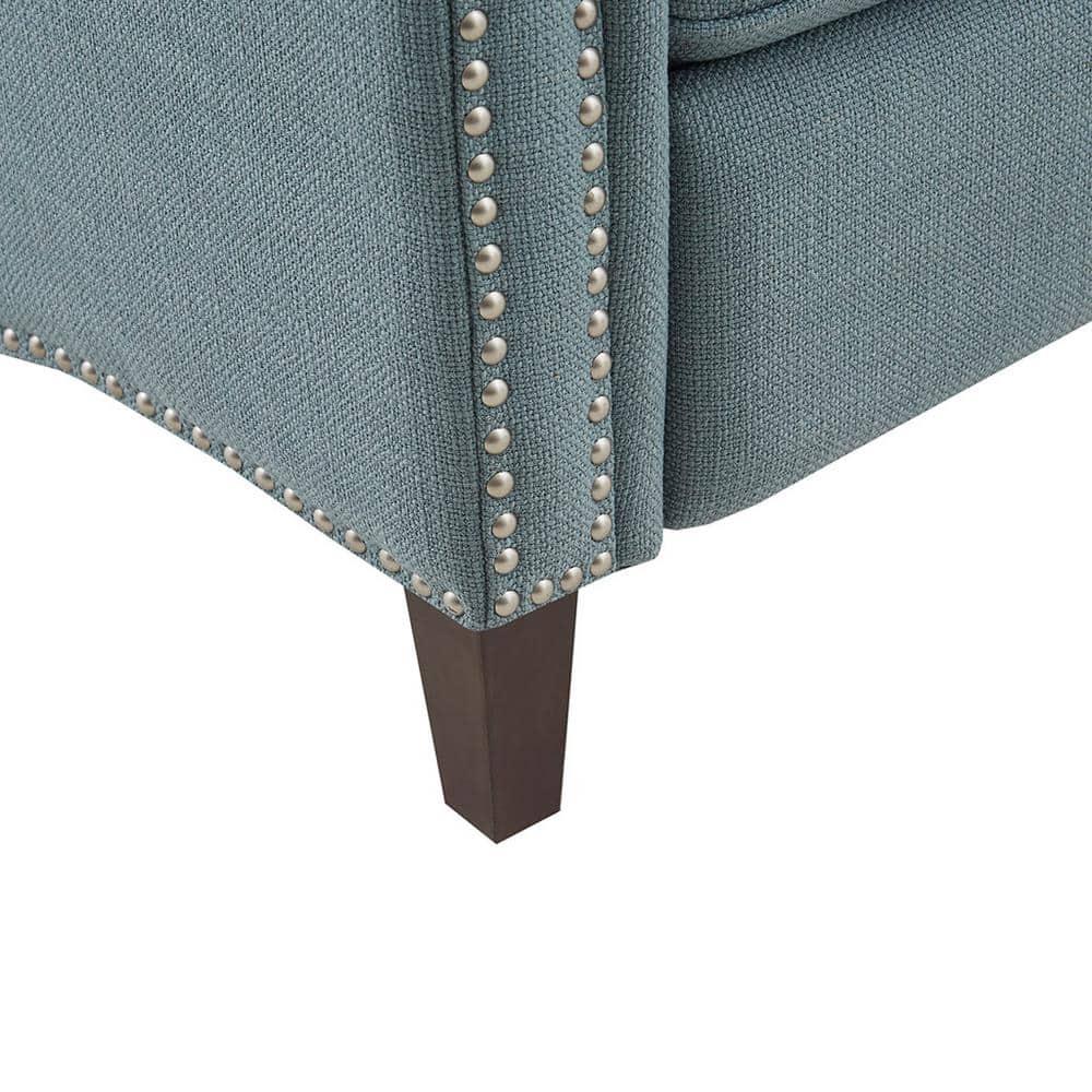 Zak Recliner Blue: Madison Park, Polyester & Linen Upholstery, Wood Frame, Foam Fill, Spot Clean