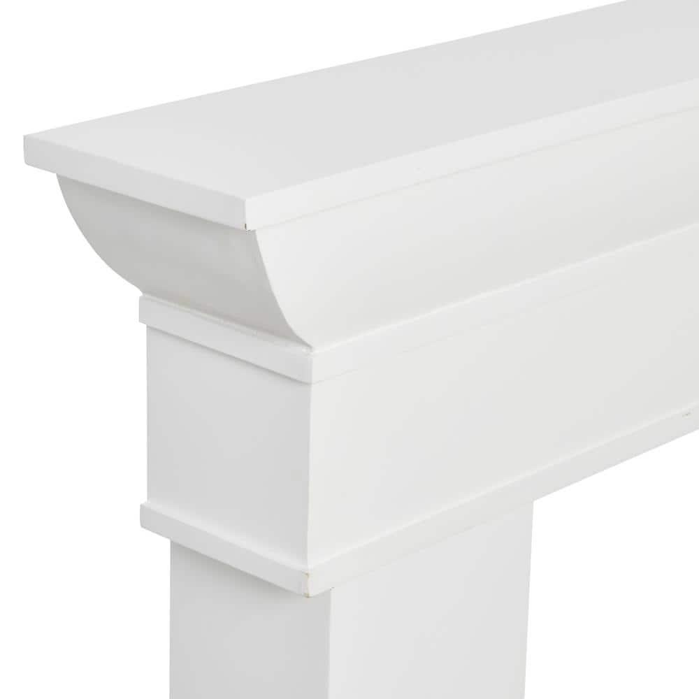 Storied Home Monolith Decorative Fireplace Mantel White: Fir Wood & MDF, Wall Mount, 49.625"H