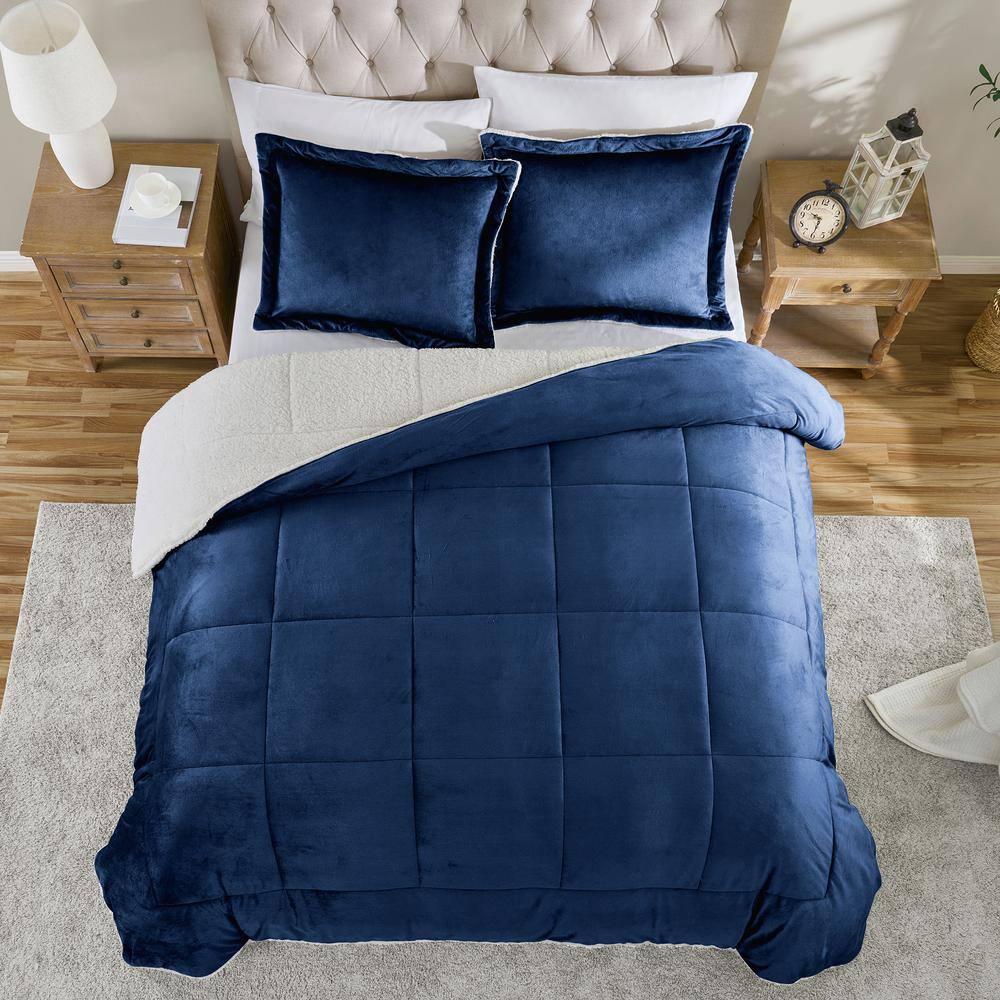 Ultra Plush Reversible Micro-Mink and Sherpa 3-Piece Comforter Set