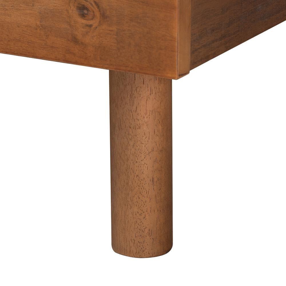 Baxton Studio Winston Mid-Century Modern Walnut Brown Finished Wood Full Size Platform Bed frame