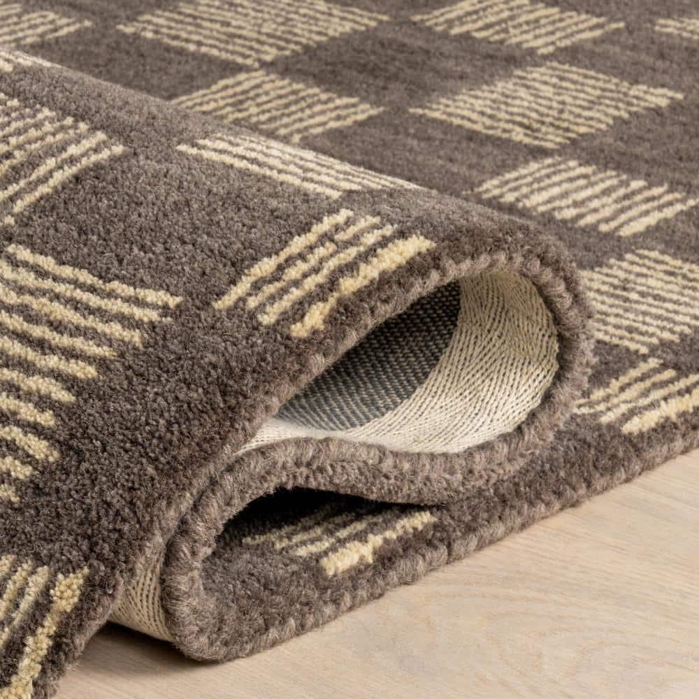 Ebern Designs Quince Checkered Wool Area Rug