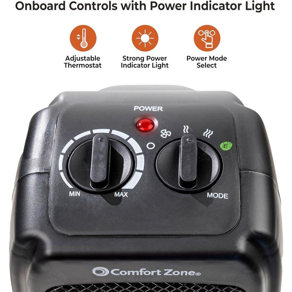 Energy Save 1500-Watt Electric Ceramic Space Heater with Thermostat and Fan