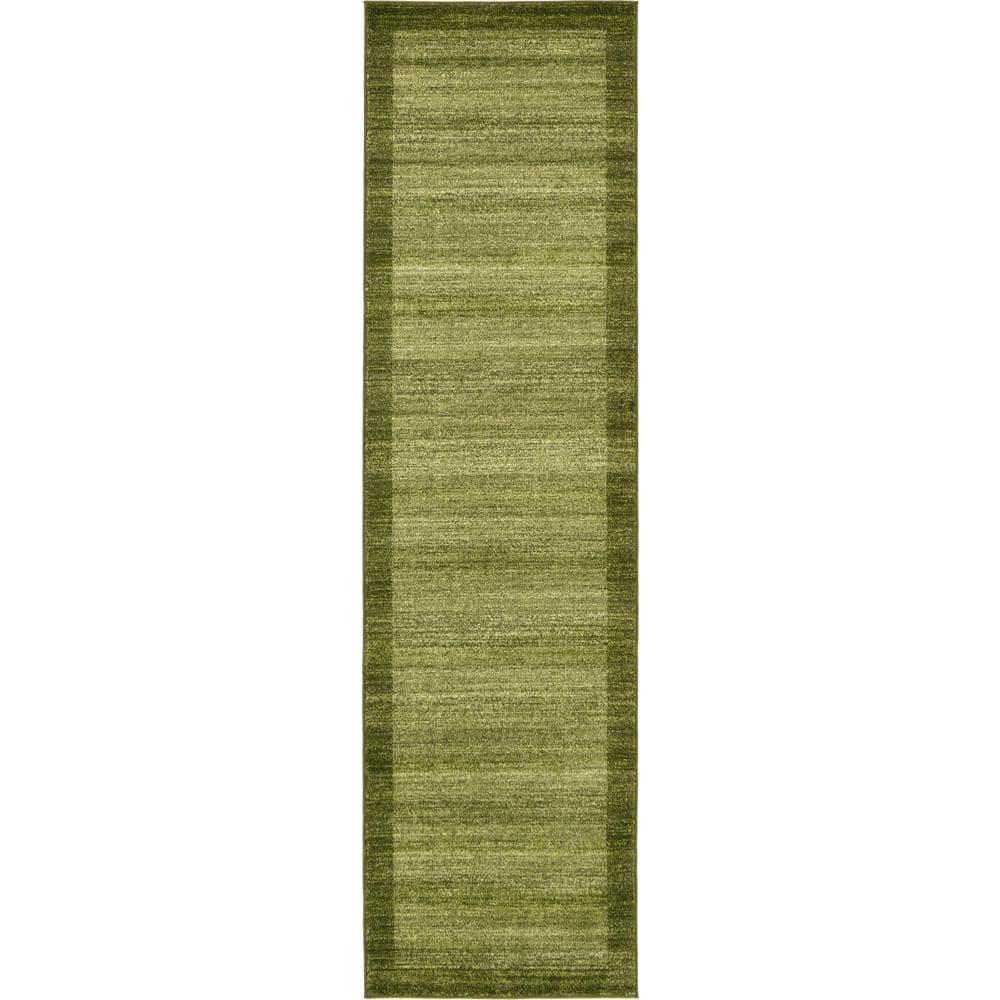 Unique Loom Abigail Del Mar Area Rug , 2'7"x10' Runner ,Light Green