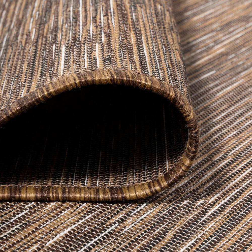 8'x10' Ethan Modern Flatweave Solid  Area Rug, Brown - JONATHAN Y