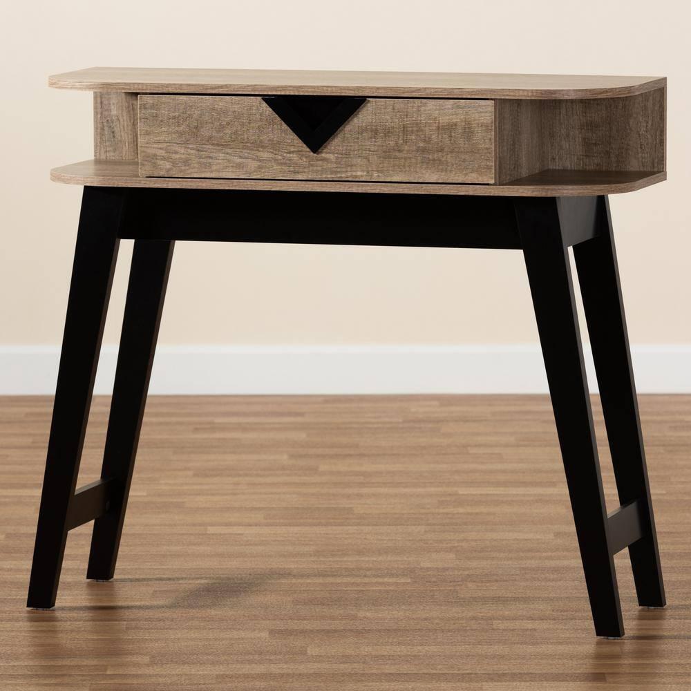 Wales Wood 1 Drawer Console Table Light Brown - Baxton Studio