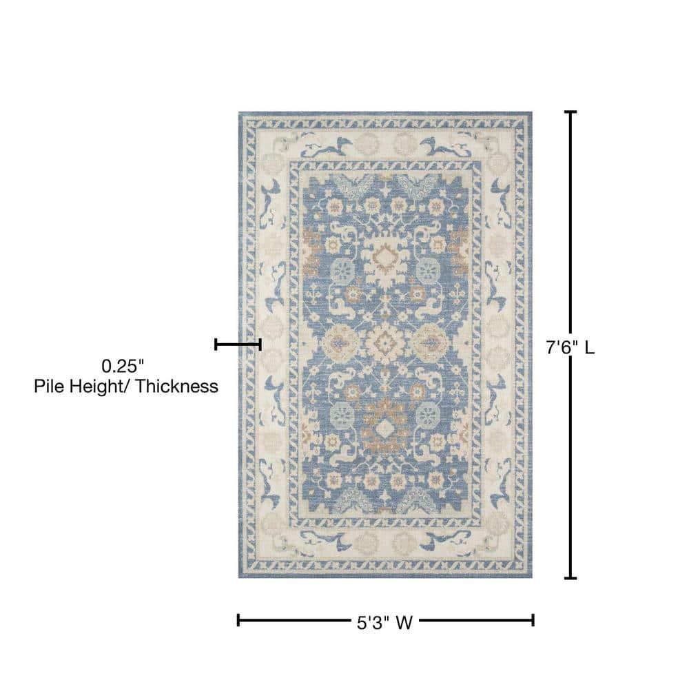 Momeni  Anatolia Wool Blend Traditional Area Rug 5'3" x 7'6" 5' x 8' Indoor