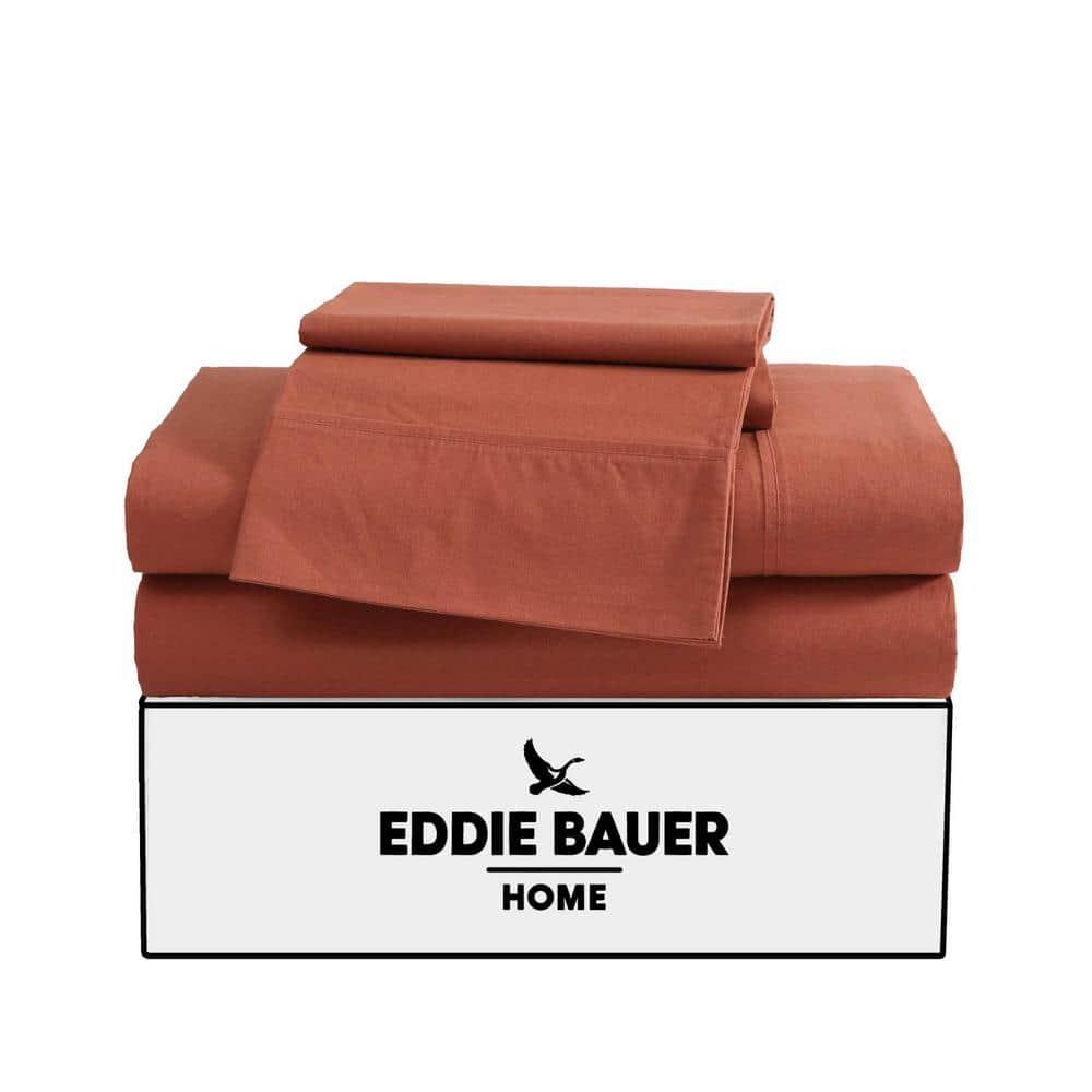 Eddie Bauer Eddie Bauer Solid Brushed Percale Cotton Sheet Set
