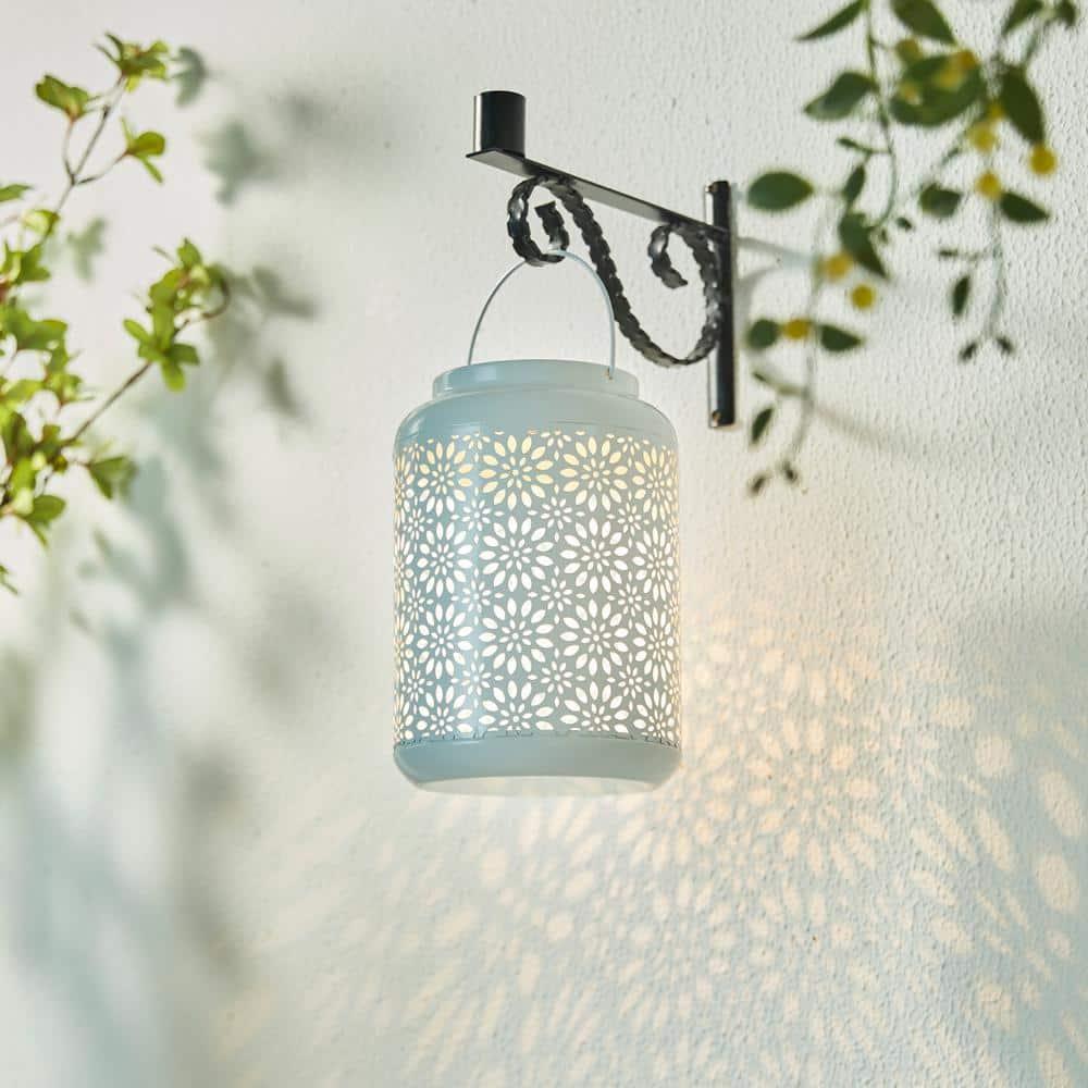 8.75" H Metal Wire Solar Powered Outdoor Hanging Lantern