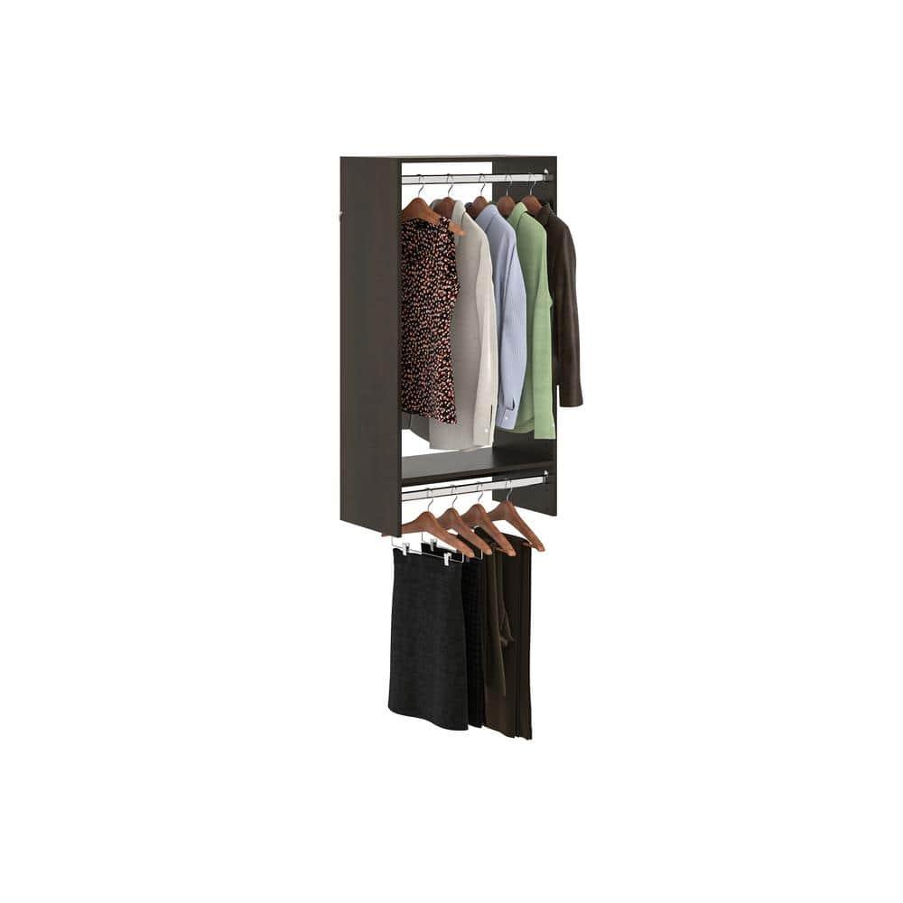 Easy Track 680099 25-1/8" Wide Double Hanging Rod Closet Organizer System - Truffle