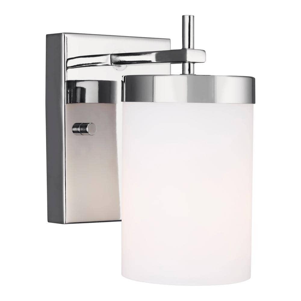 Zire Minimalist Chrome Cylinder Wall Sconce, Direct Wired