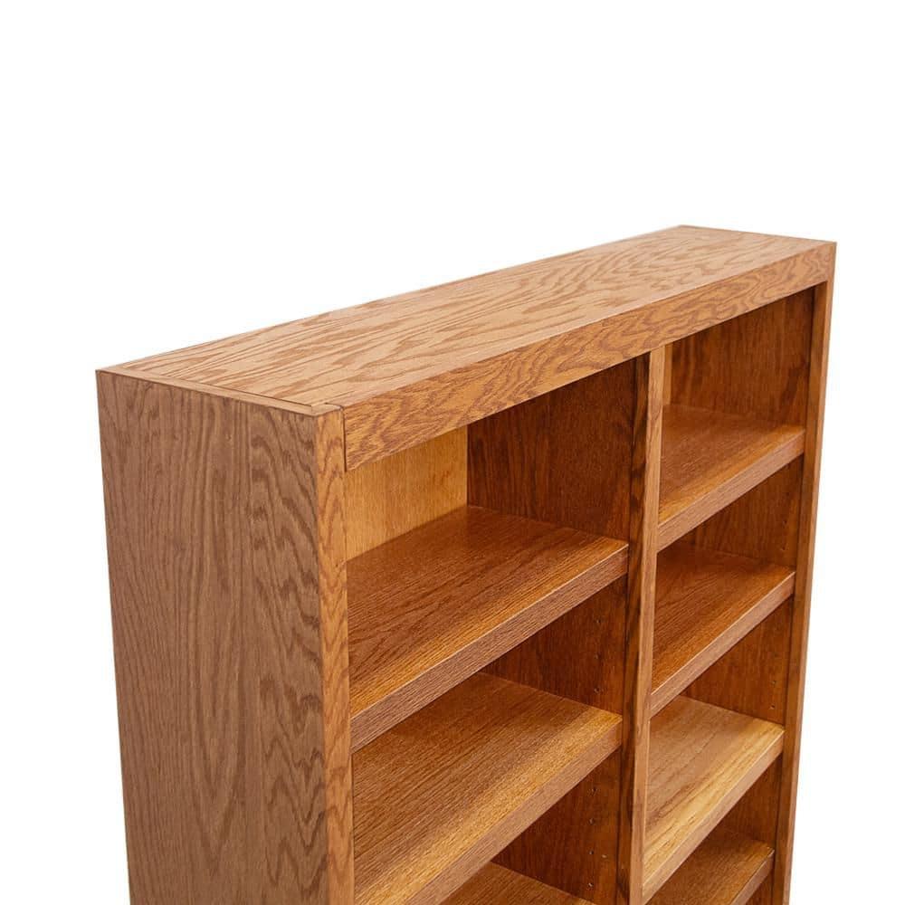Concepts in Wood Book Shelf - 84" Tall Wood Bookcase Furniture - Oak