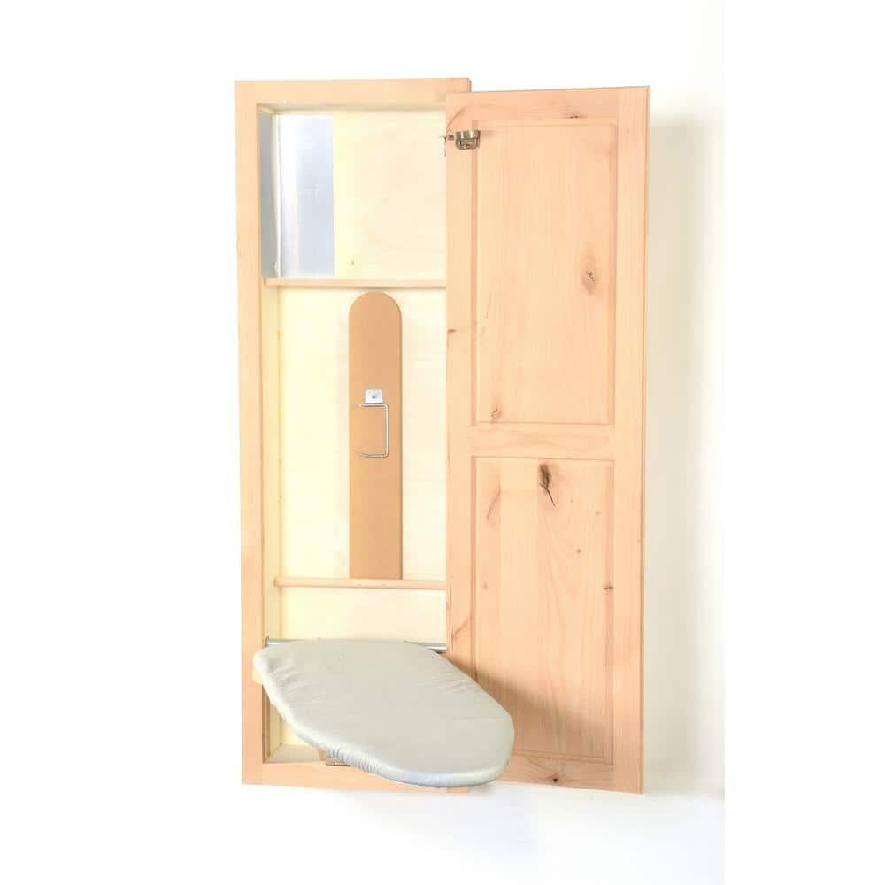 Unfinished Knotty Alder Wall Mounted Swivel Ironing Board