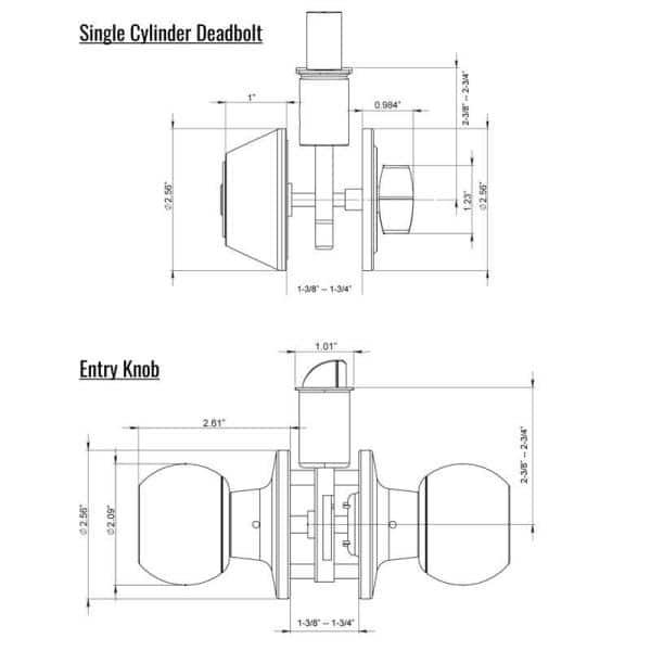 Complete Entry Knob Set with Single Cylinder Deadbolt