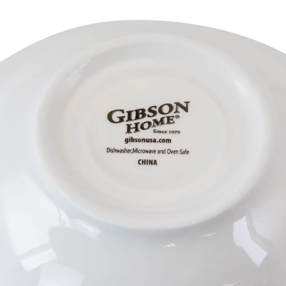 Gibson Home 7 Inch Fine Ceramic Bowls 12 Piece Set in Pearl