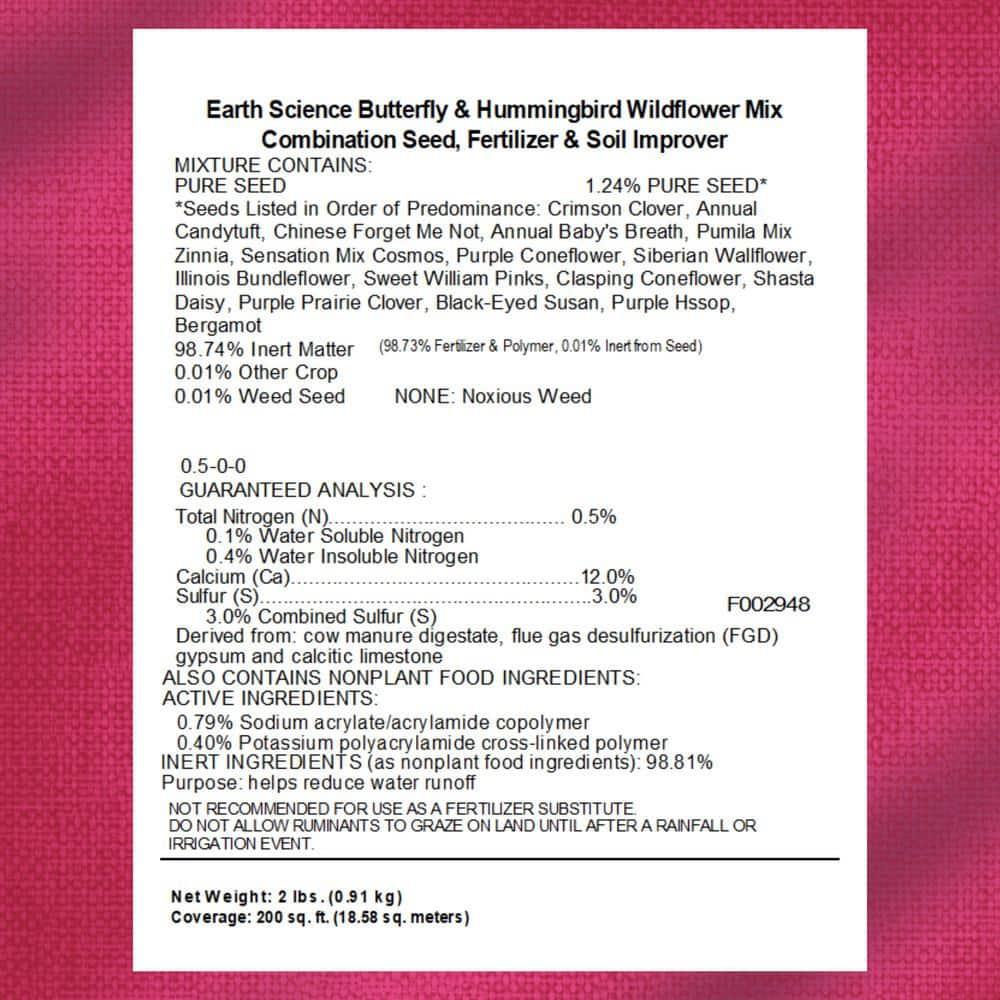 Earth Science Wildflower Mix with Fertilizer, 2lb
