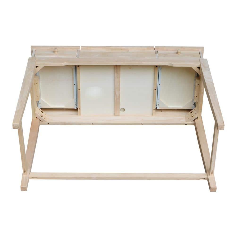 Alexandria Vanity Table with Vanity Bench Unfinished - International Concepts