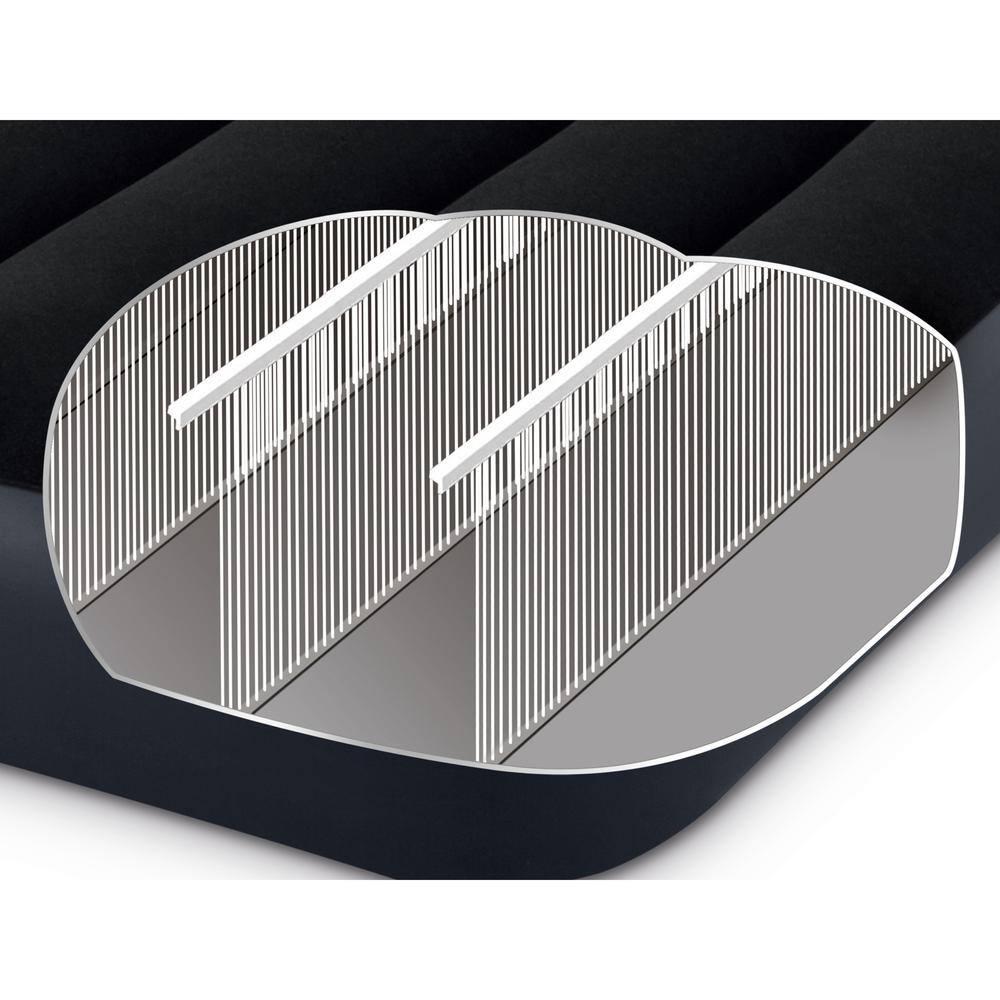 Intex Dura Pillow Rest Classic Blow Up Mattress Air Bed with Built In Pump