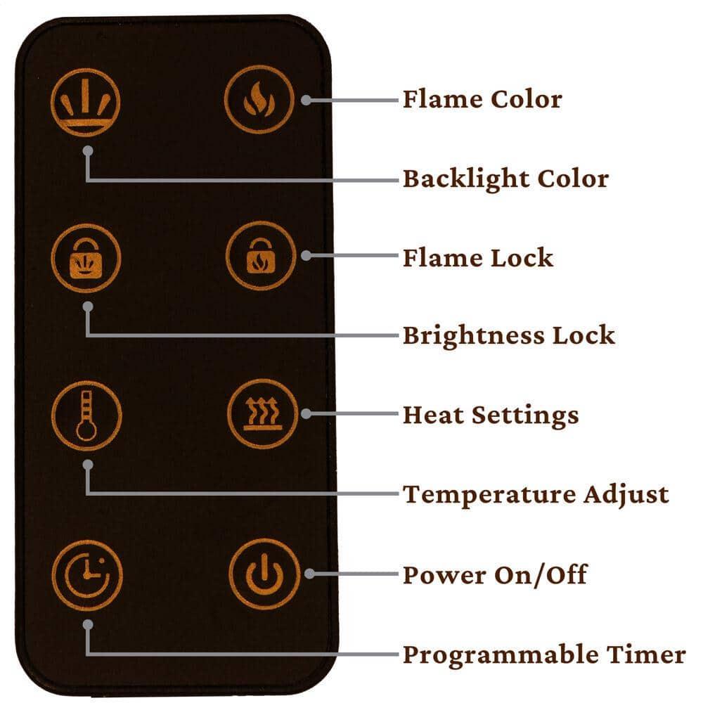 Cambridge Cambridge Recessed Wall Mounted Electric Fireplace with Crystal Rock Display