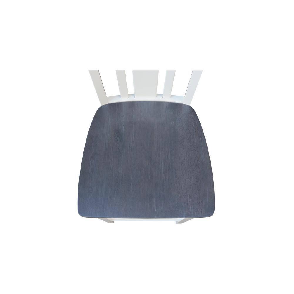 24" San Remo Counter Height Barstool White - International Concepts: Hardwood Frame, Armless Design, Fixed Seat