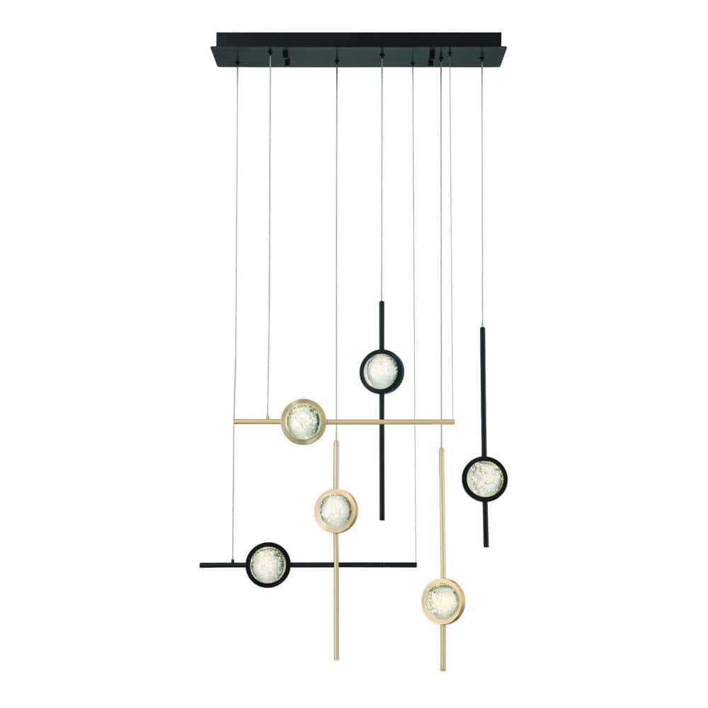 Eurofase Lighting Barletta 6 - Light Chandelier in  Gold/Black