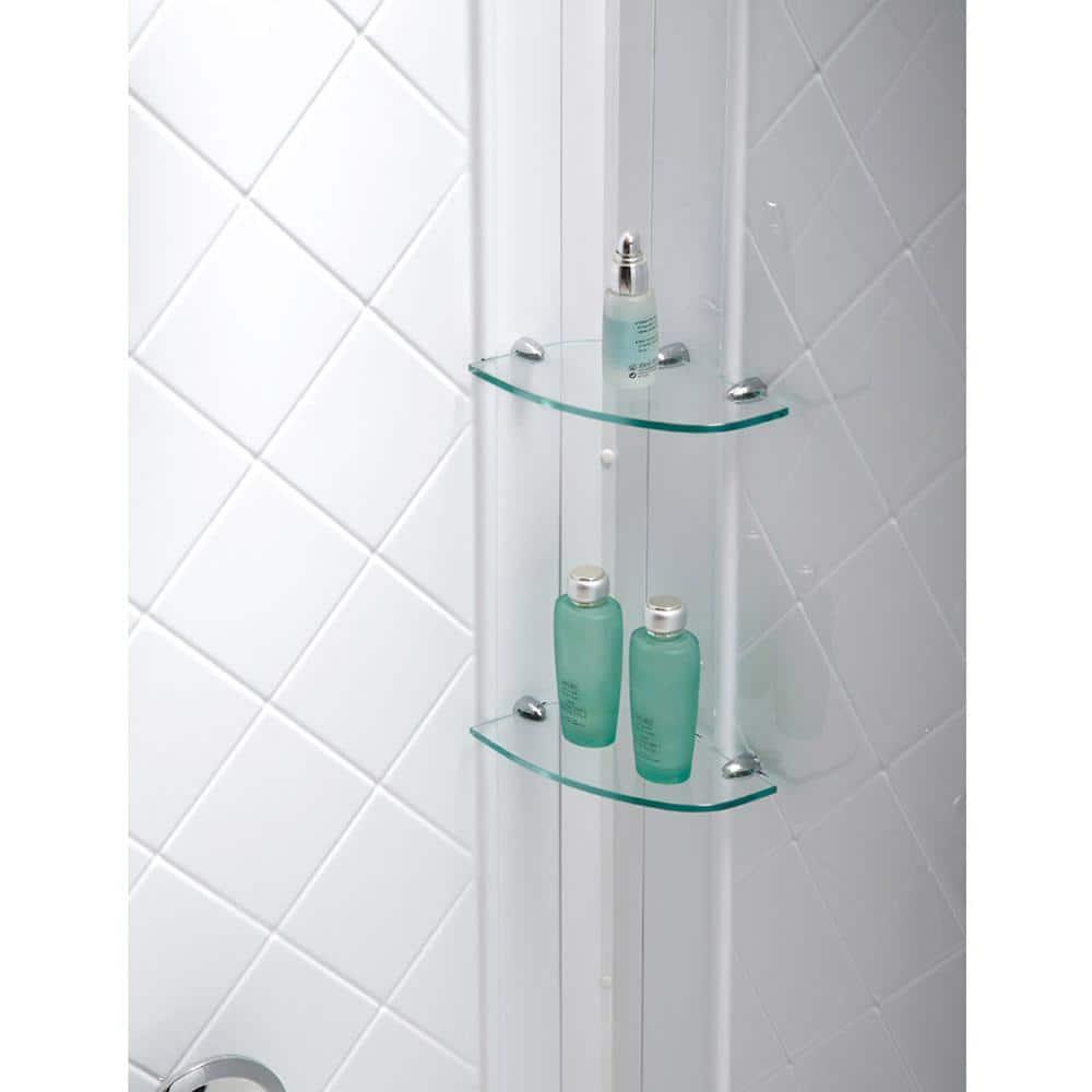 Qwall 48" W x 32" D x 76.75" H Framed Rectangle Shower Stall with Base Included