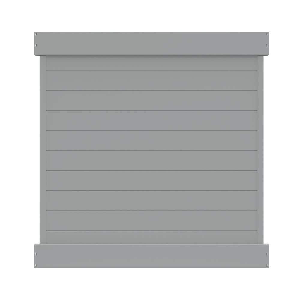 Barrette Outdoor Living Horizontal Fence Gray Vinyl Privacy Panel Kit