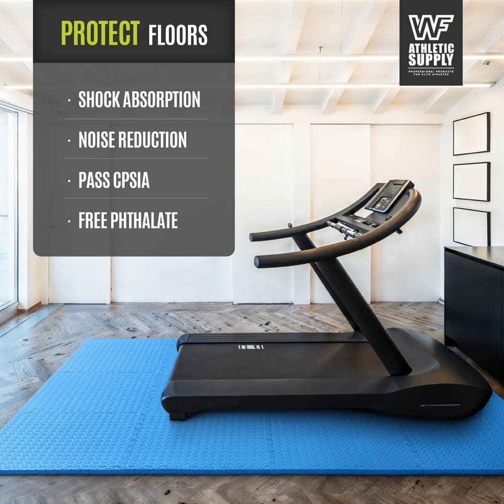 Blue 24 in. W x 24 in. L x 0.5 in. T EVA Foam Diamond Pattern Gym Flooring Mat (6 Tiles/Pack) (24 sq. ft.)