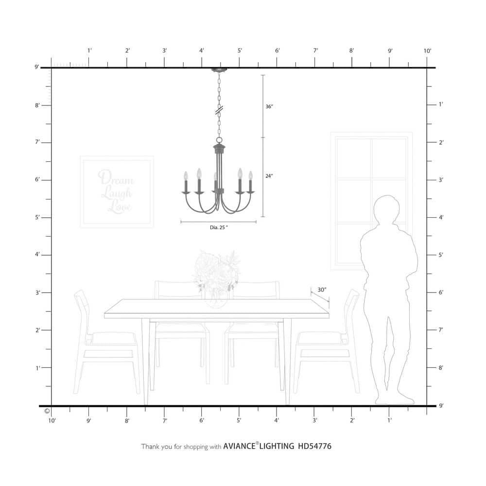 Livex Lighting Estate 5 - Light Chandelier in  Antique Brass