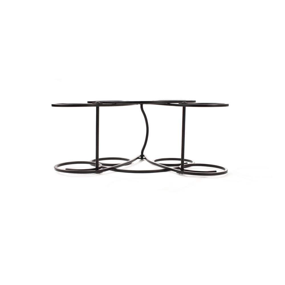 Bordeaux 9.75 in. x 16.5 in. x 7.5 in. Steel Knock Down 5-Bottle Wine Rack in Black