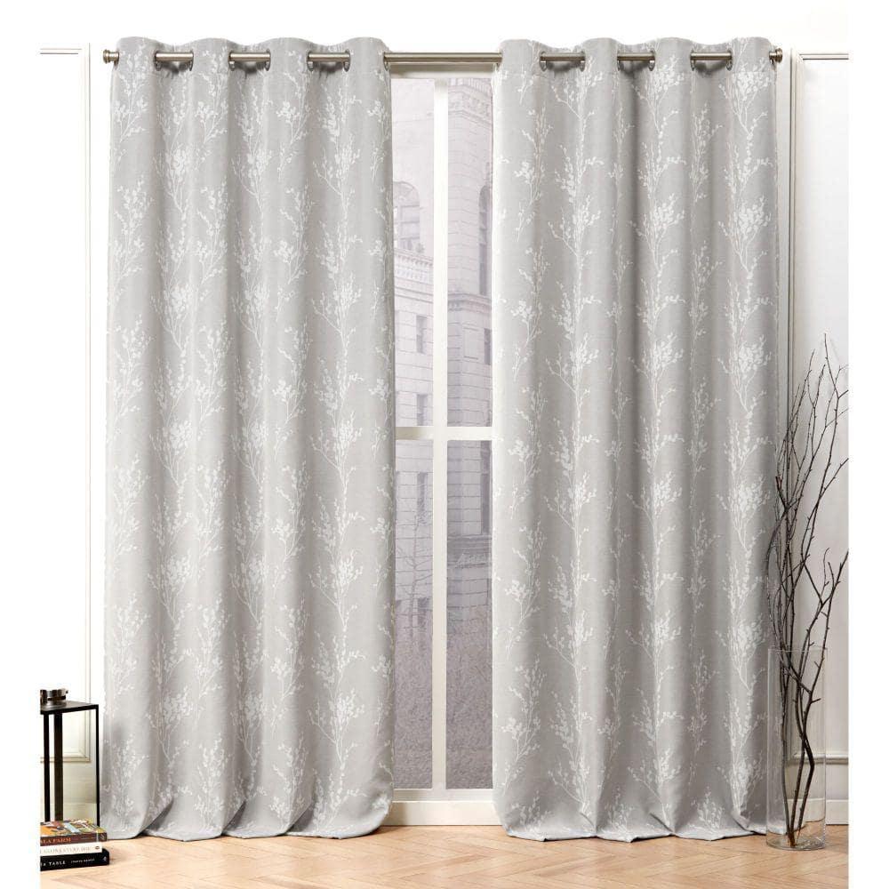 Nicole Miller Nicole Miller Turion Floral Room Darkening Blackout Grommet Top Curtain Panel Pair (Set of 2)
