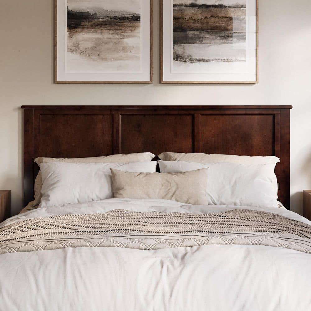 AFI Charlotte King Solid Wood Low Profile Platform Bed, Walnut